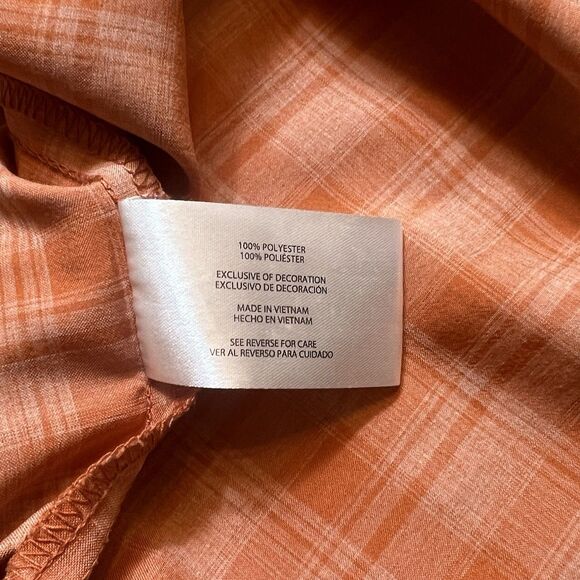 Orvis Men's Classic Collection ORANGE Plaid Short Sleeve Button Shirt Mens XL - Picture 7 of 7